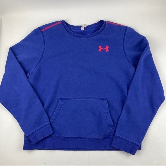 Under Armour Sweatshirt Womens Large Blue Semi Fitted All Seasons Gear - Picture 1 of 10
